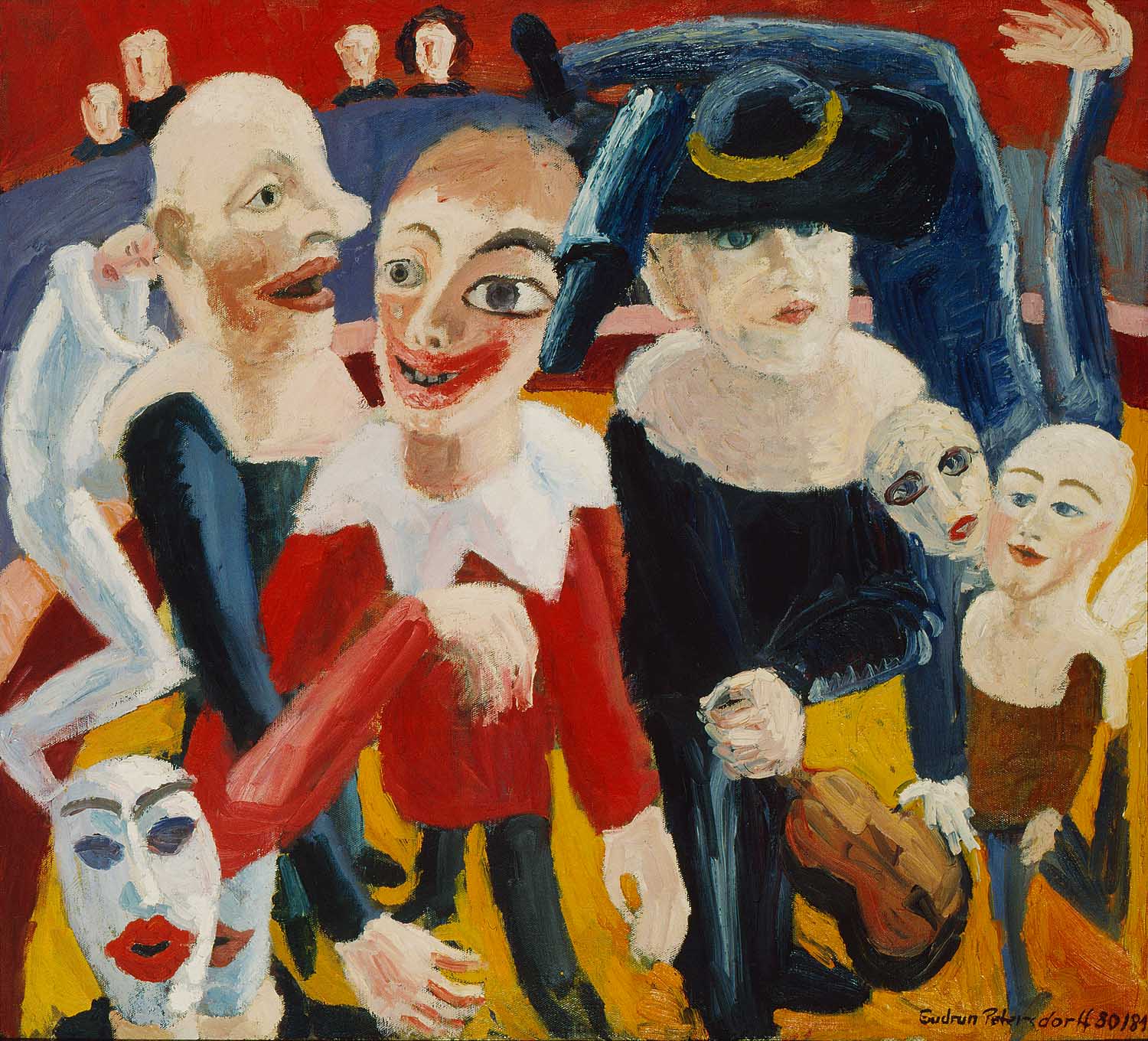 Malerei von Gudrun Petersdorff zum Thema Bühne und Circus