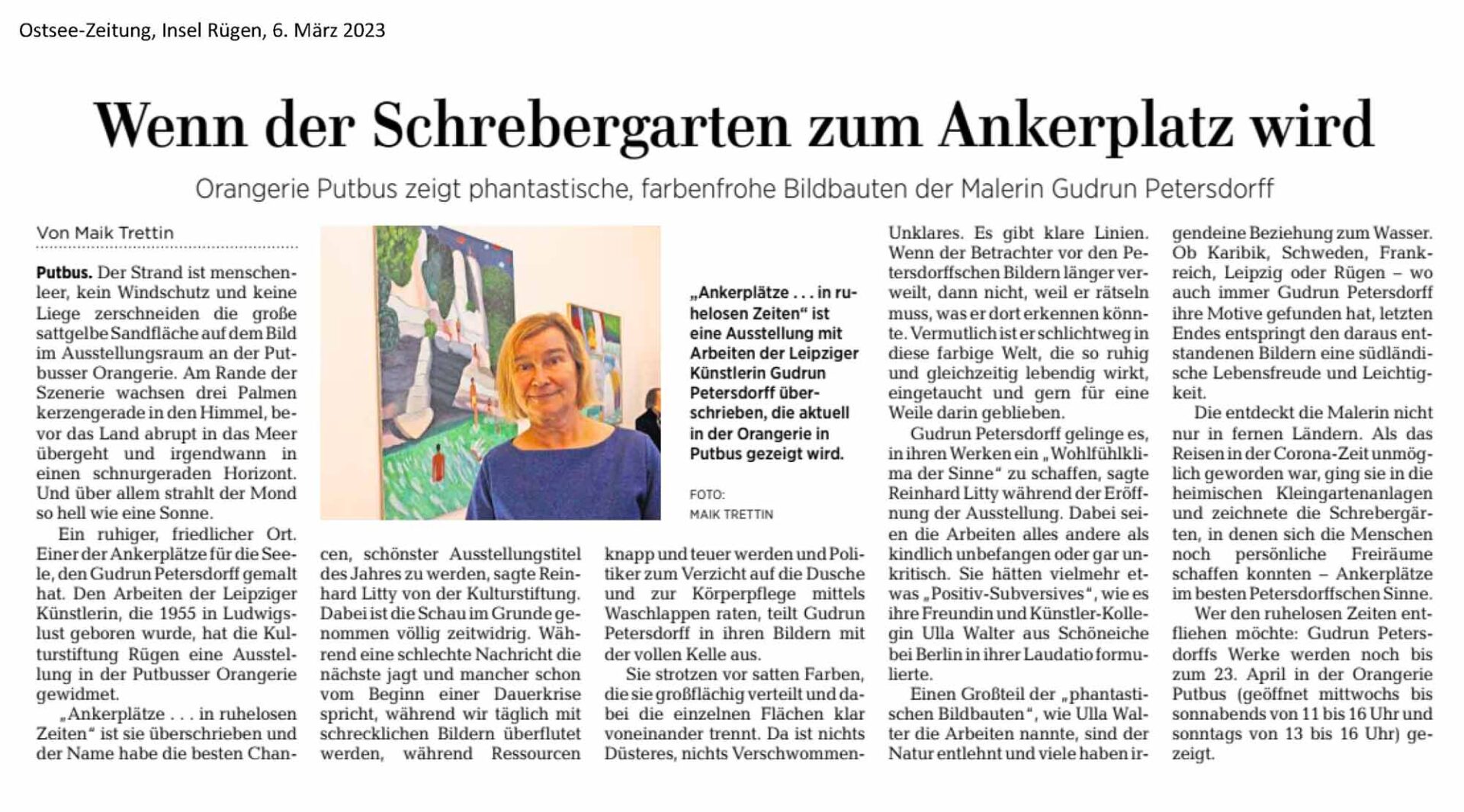 Presseartikel über Gudrun Petersdorff