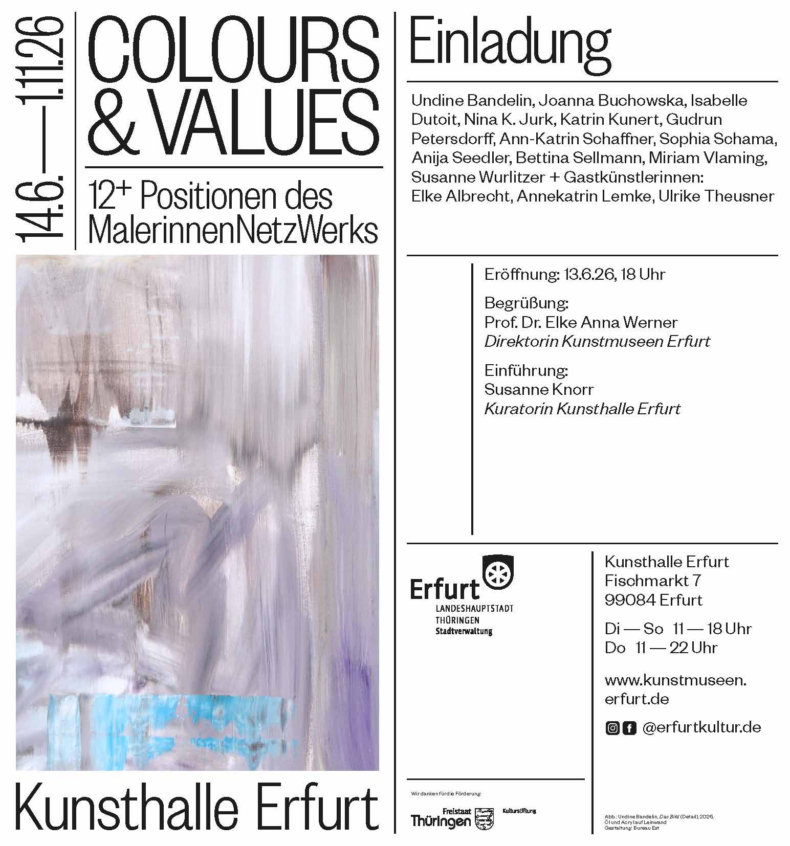 Einladungskarte für die Ausstellung Colors & Values, Erfurt Kunsthalle